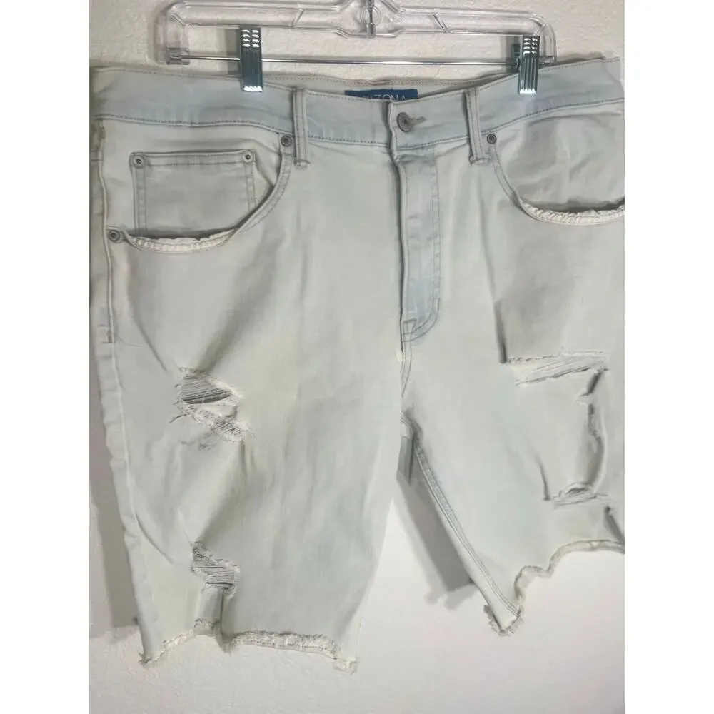 Vintage Arizona Jean Co Distressed Jorts Light Wash Frayed Cut Off Y2K Skater 36